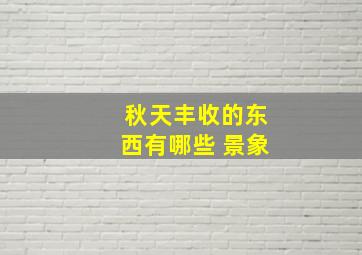 秋天丰收的东西有哪些 景象